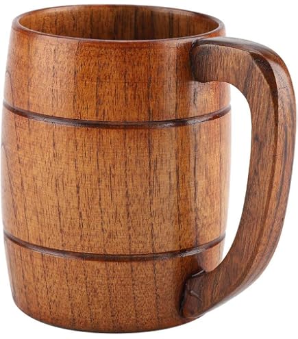 Chope à Bière En Bois De Chêne Avec Intérieur Inox - 0.6L Marron Foncé