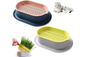 BUKYCAT 2 PCS Maceta Hierba para Gatos Sin Suelo, Jardinera Hierba para Gatos, Macetero de Hierba para Gatos, Caja Hidropónica de Hierba, para Perros Gatos y Mascotas (Excluidas Las Semillas)