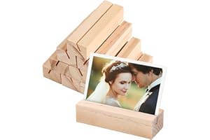 TOYANDONA 10Pcs Wooden Table Place Card Stands Party Table Number Clip Holder Photo Picture Display Stand for Party Home Office