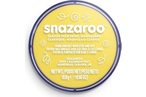 Snazaroo 1118222 makijaż dla dzieci, przyjazny dla skóry, hipoalergiczny makijaż twarzy na bazie wody, rozpuszczalny w wodzie, nie zawiera parabenów, 18ml - Bright Yellow