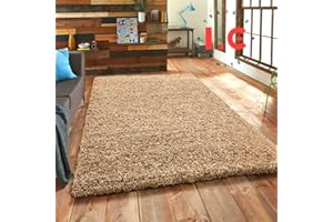 LG TRADERS LIMITED Small X Large Non Slip Shaggy Rug Carpet Soft Thick Lounge Bed Room Hallway Mess Area Rugs Beige, 120 x 170 cm (4 ft x 5 ft 6 in)