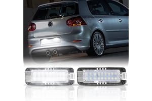 ‎POPMOTORZ POPMOTORZ 2 Stücke LED Kennzeichenbeleuchtung Glühbirnen 18 2835 SMD Nummernschildbeleuchtung Lampe für VW Golf 4 5 6 7, mit Canbus Fehlerfreier Für Lupo/Scirocco/Phaeton/Polo 9N 6R/Passat 3c B6 CC