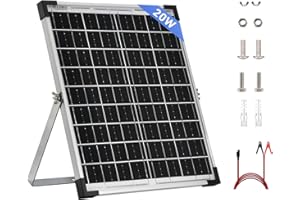 SARONIC Panneau solaire 20W Module photovoltaïque à haut rendement Chargeur de panneaux solaires 12V pour maison, hangar, bateau, caravane et autres applications hors-réseau