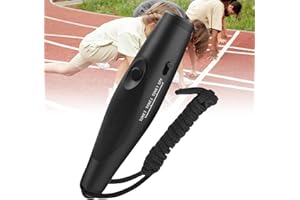 PORFOYO Fischietto elettronico, fischietto professionale per arbitro, fischietto di emergenza portatile con 3 livelli di volume e 3 toni, fischietto per arbitro elettronico, fischietto regolabile, per