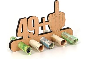 ‎GIFTOTA Giftota - Originelle Lustig 50. Geburtstag Geldgeschenk Holz - 49 + 1 - Geschenk zum 50.Geburtstag - Geburtstag Jubiläum - Geschenke aus Holz - Geschenke für Frauen & Männer