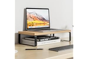 Onxyrbyte Rehausseur Ecran,Rehausseur Ecran Pc Bureau,RéHausseur D'éCran en Bois,RéHausseur D'éCran pour Pc,Support De Moniteur D'Ordinateur Ergonomique,pour Ordinateur Portable,Imprimantes
