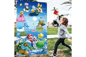 SIPHUS Wurfspiel Kinder, Cartoon Muster Werfen Spiel Banner mit 4 Bohnentaschen, Spielzeug Kinder für Geburtstag Party, Karneval, Spiele für Drinnen, Outdoor, im Garten