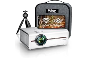 YABER V5 18000 Lúmenes Mini Proyector Portátil, 2.4G & 5G WiFi Bluetooth Proyector 4K Soporta 1080P Full HD, Proyector Cine en Casa Adecuado para Smartphone, HDMI/USB/VGA/AV(Bolsa y Trípode incluidos)