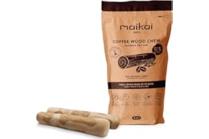 MAIKAI Pack 2 Palo de Madera de Café para Perros Talla L - Mordedores Naturales y Seguros - Alternativa a Huesos - Ayuda Dental + Reducción de Ansiedad
