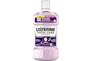 LISTERINE Total Extra Doux (500 ml) - Bain de bouche protecteur sans alcool contre les caries - Effet 6 en 1 - Le bain de bouche antibactérien protège contre les problèmes de gencives - Jusqu'à 24 h