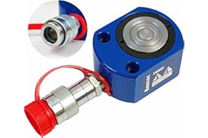 AMZCNC 10T Hydraulic Ram Cylinder Low Profile Hydraulic Cylinder Jack Single Section Mini Jack Ram 12mm Stroke for Machinery Shipbuilding