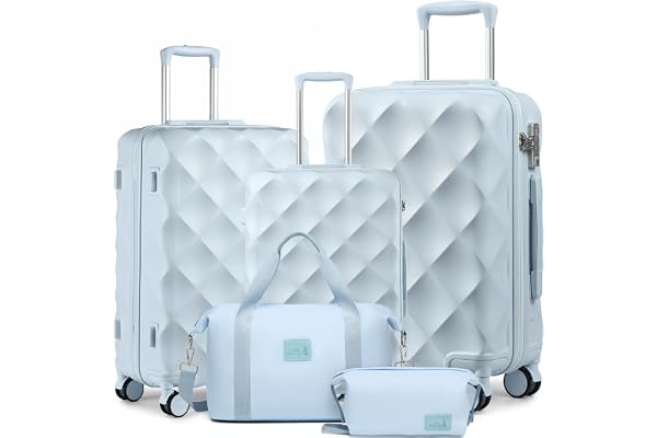 Sea Choice resväska i 5 delar ABS-skal resväska set 3 stycken med Ryanair 40 x 20 x 25 kabinväskor