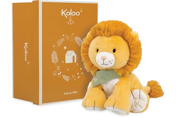 KALOO - Les Amis - Peluche Bébé Nougat Le Lion - 17 cm - Matière Très Douce - Boîte Cadeau - Dès la Naissance,K224000