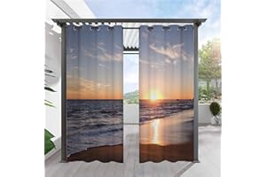 Heavyoff Rideau Exterieur Terrasse, Imperméable Isolant Thermique Rideau Occultant pour Pergola, Cabanon Jardin Exterieur, Gazebo, 1 pièce, Style 3, 254x213cm