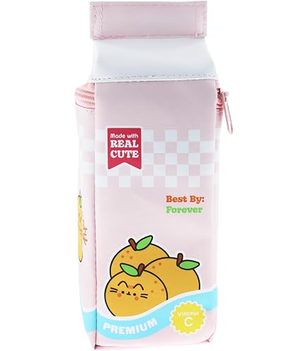 Pusheen Frucht-Stifte Set – 3 Stifte Mit Blauer Tinte & Süßen Früchte-Ansteckern, Kawaii Schreibwaren Für Schule & Büro