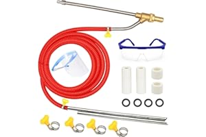 HOLDONELIGHT Set sabbiatura ad alta pressione – smerigliatrice a umido con punte degli ugelli, occhiali di protezione, attacco rapido 1/4", 5000 PSI (RED)
