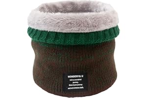 MLETULIPS Calentador de cuello de invierno – hombres mujeres clima frío tejido cálido bufanda de forro polar resistente al viento regalo deportes al aire libre