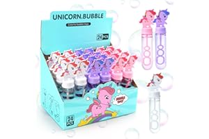 Moltby Bolle di Sapone, 24 x 35 ml Bolla Giocattolo per Bambini, Bolle di Sapone per Gadget Unicorno Compleanno Bambina | Regalini Fine Festa Compleanno Bambina