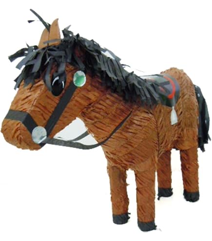 Piñata Cheval Heureux Folat - Décoration Anniversaire Rose 50x50 Cm - Thème Cheval Multicolore