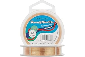 BENECREAT 200m 0.15mm Alambre de Cobre Resistente al Deslustre Alambre de Abalorios de Joyería para Manualidades Fabricación de Joyas de Abalorios Color Oro Claro