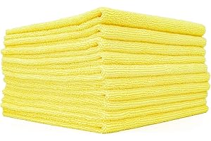 The Rag Company Edgeless 300 Ręczniki z mikrofibry, idealne do usuwania past, uszczelniaczy i glazury, świetne do czyszczenia wnętrz i brudnych prac, 300 g/m², 40 x 40 cm, żółte (10-pak)