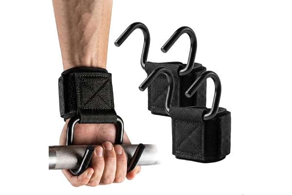 Tyngdlyftande krokar, 2 delar gymgrepp för män kvinnor, lyftgrepp justerbar touch-stängningstejp, handledsstöd krok grepp kro