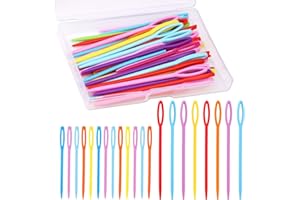 SUVSOON 50PCS Plastic Sewing Needles (7cm/9cm), Plastic Needles for Yarn and Craft Large Eye Sewing Yarn Needles for Embroidery Needles for DIY Sewing Handmade Crafts