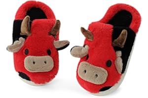 MASOCIO Pantofole per Bambini Invernali Peluche Scarpe Ciabatte da Casa Antiscivolo Taglia 26-37 EU