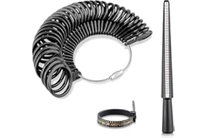 RUNEAY Ringmaßband 3 Stück, Kunststoff Ringgrössenmesser Ringdorn Set Fingerlehre Schmuckgrößen Messwerkzeug(UK EU USA Größe)