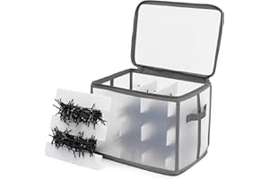 Christmas Village Icicle Lights Storage Decorations Holder Large Plastic Bag Box Cube Xmas Perfect for Light Baubles Tinsel – Frost Transparent (Grey)