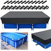 Rectangular Pool Cover, Pool Cover 260 x 170 cm, Rectangular Pool Cover, Rectangular Frame Pool Cover for Summer and Winter,