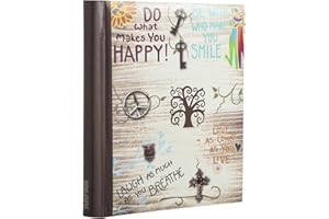 ARPAN - Álbum de fotos (tamaño grande, autoadhesivo, 24.5 x 2.5 x 29 cm), diseño de esloganes, color crema