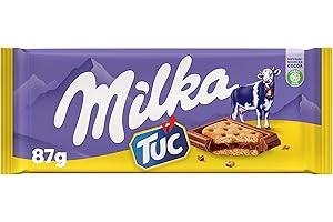 Milka TUC, Tableta de Chocolate con Leche de los Alpes Cubierta con Galletas TUC, 87 g