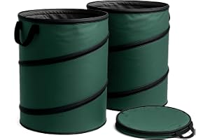 Wiltec 3x Lövpåse rund 100 l grön pop up vikbar 600D-Oxford-polyester avfallssamling gräsmatta påse robust trädgårdsavfall