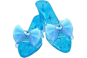 Oshhni Prinzessinnenschuhe für Kinder Mädchen, Gelee Sandalen, Rollenspiel, Geschenkidee für Den Sommer Halloween Fest Fasching Geburtstag Party, Blau I