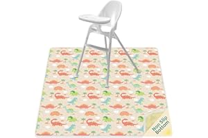 BOLAAZUL Splash Mat for Under High Chair 43.3", Anti Slip Baby Feeding Mat for Dropping Food, Waterproof Splat Mat for Art, Crafts,Playtime