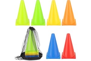 TNOMSNO Juego de Conos de Fútbol, Conos para Entrenamiento de Futbol 18 cm Conos Entrenamiento Deportivo, Conos de Marcado para Entrenamiento para Marcado de Canchas