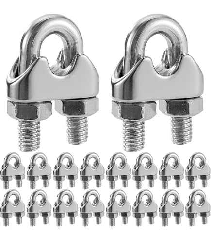 Serre-Câbles Inox 3mm - Lot De 20 Pièces Métalliques M3 Pince Câble U Acier Inoxydable
