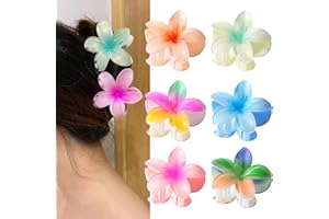KUJAIS 6 Stück Blumen Haarklammer Groß: Hawaii Haarspange Blume für Dickes Haar - Rutschfeste Haarklammern Blume Haarspangen Damen Haarstyling Zubehör für Frauen Mädchen Geschenk