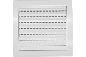 Vent Systems Ventilación de aire de 100mm / 10cm y tubería de ventilación de escape de baño. cubierta de ventilación de rejilla blanca para exteriores. mantiene alejados insectos, pájaros y roedores.