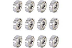 Ruimou 12 rodamientos de bolas de ranura profunda 608zz (8 mm x 22 mm x 7 mm) para monopatín, impresora 3D, piezas de transmisión mecánica DIY