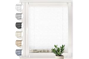 ‎SONELLO Sonello Plissee Crush Klemmfix ohne Bohren 80cm x 120cm Weiß Faltrollo Plisseerollo Jalousie für Tür & Fenster Blickdicht Sichtschutz Sonnenschutz Fertifplissee Rollo