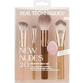 Real Techniques New Nudes Blurred Base Kit, 5 Piece Face Makeup Brush Set | Mix and configure with control using a set of fou