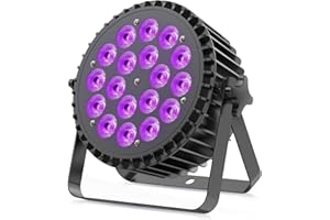 PROPULSION LIFE RGBWA UV Faretto Par LED 200W, 18 LED Luce da Palcoscenico con D MX 7/10CH e Stroboscopica, Illuminazione Discoteca per Feste DJ Bar Club Matrimoni Spettacolo Natale Halloween