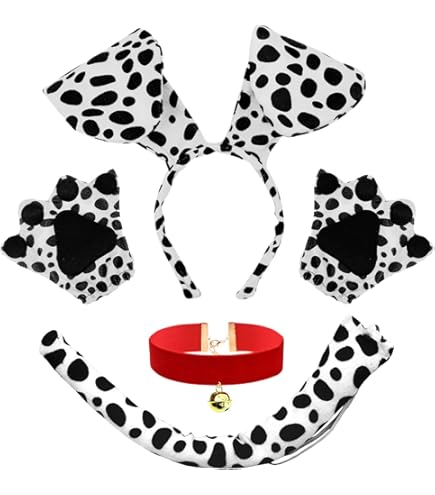 Costume D'oie D'Halloween Imprimé Dalmatien - Robe Noire Et Blanche Avec Afro Et Nœud Rouge, Pour Décoration De Pelouse, Porche, Cour