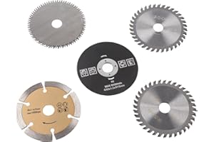 YUMILI 5 Stück 85 mm Hartmetall Sägeblatt, Innendurchmesser 15 mm Mini Hartmetall Kreissägeblatt für Schneidwerkzeug für Schneidwerkzeuge, 24 Zähne TCT, 36 Zähne Kunststoff, 80 Zähne HSS, Diamant, Harz