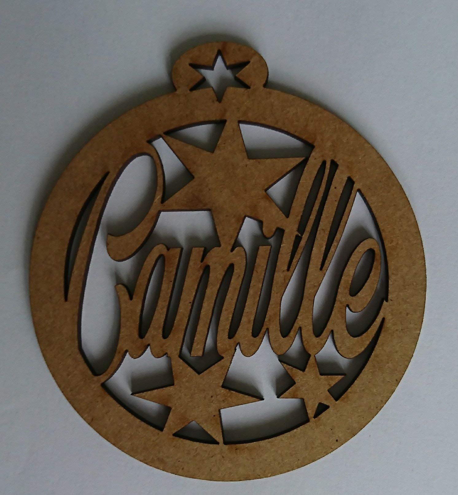 Boule De Noël Personnalisée Prénom Au Choix En Bois Cadeau Unique Décoration Sapin