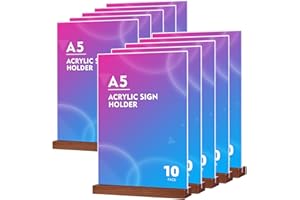 SOYIRI Lot de 10 x A5 Présentoirs de Table Forme de T,Support pour Menu en Acrylique Transparent pour Les, Les Restaurants,Menus