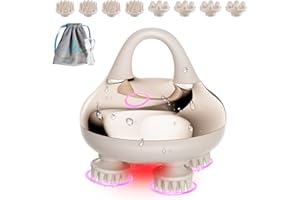 ‎COMFIER COMFIER elektrisches Kopfmassagegerät,Kopfhaut-Massagegerät IPX7 wasserdicht mit 8 Massageköpfen und 3 Massagemodi, Körper-Massagegerät für Stressabbau (Golden), Geschenk