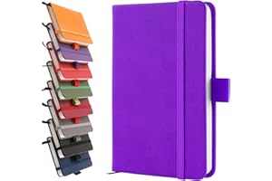 LEFUTE A6 Notebooks, Pocket Notebook Small Notebook Note Pads Hardback Notebook A6 Small Notepad Journal 200 Pages(100 Sheets)-Purple